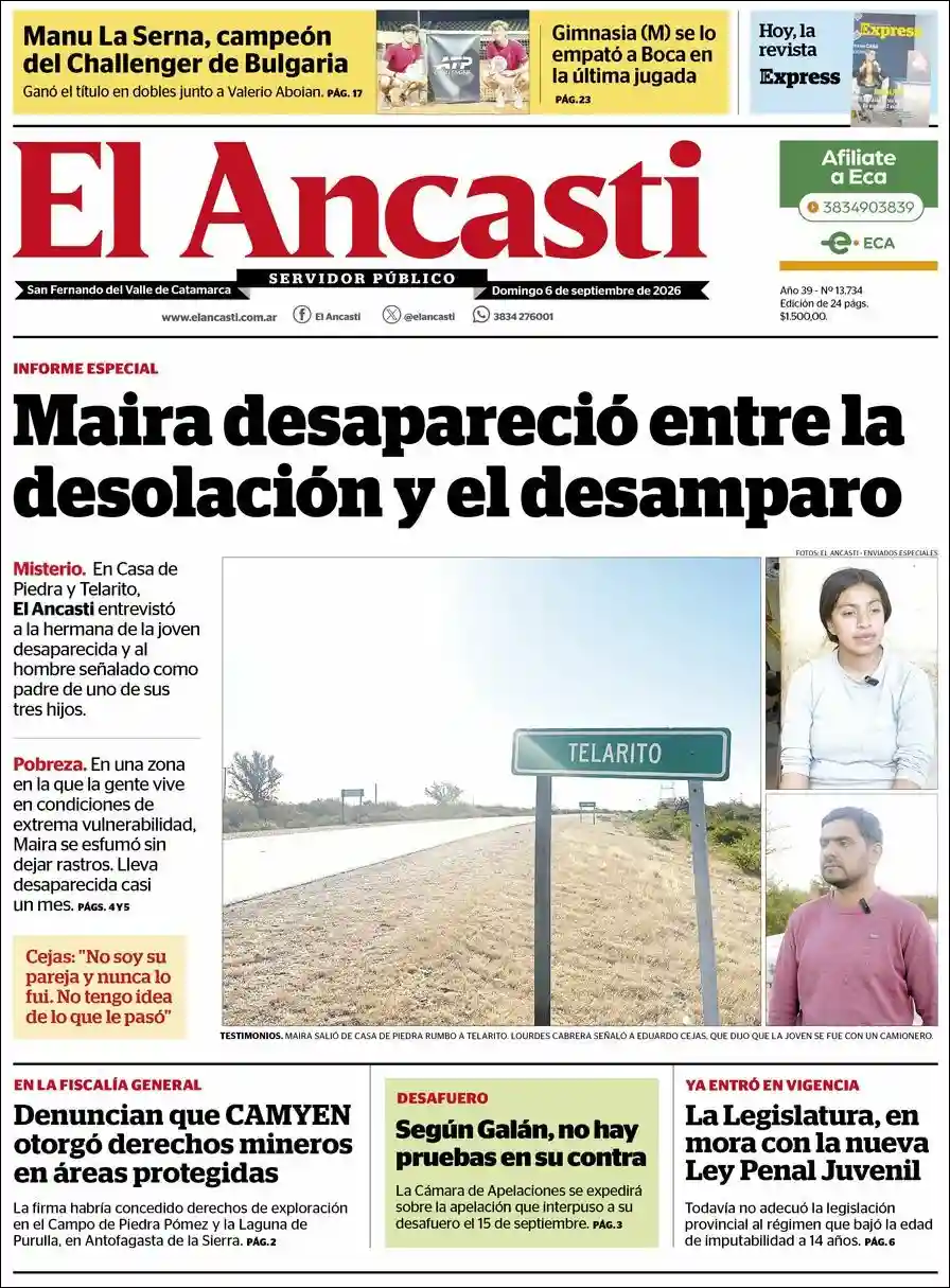 Estudios Max | EL RODEO FM - Tapa del diario Ancasti